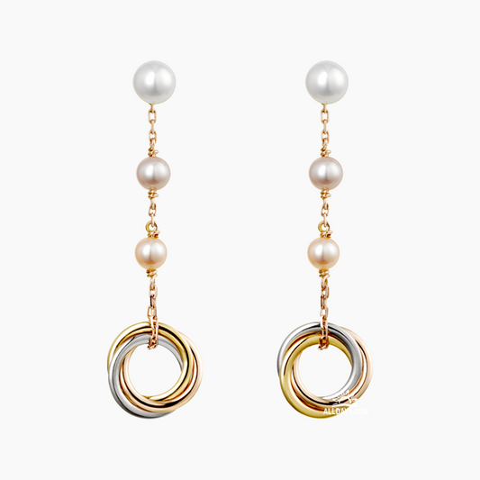 Pearl Drop Hoop Earrings