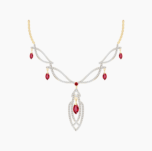 Elegant Ruby Diamond Statement Necklace